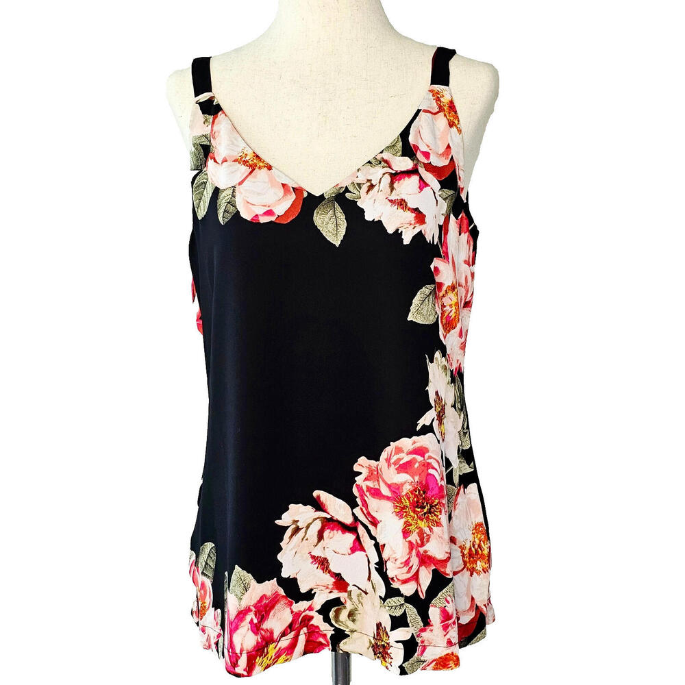 White House Black Market Reversible Floral Rose Camisole Tank Top Size XS